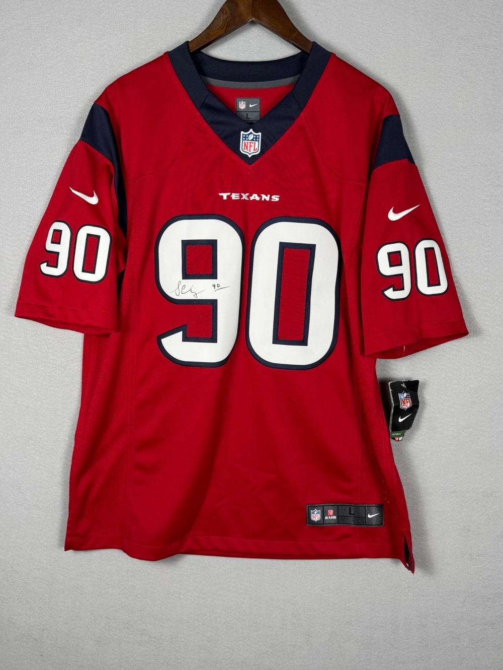 Houston Texans NFL Men's Large Football Jersey Red NWT